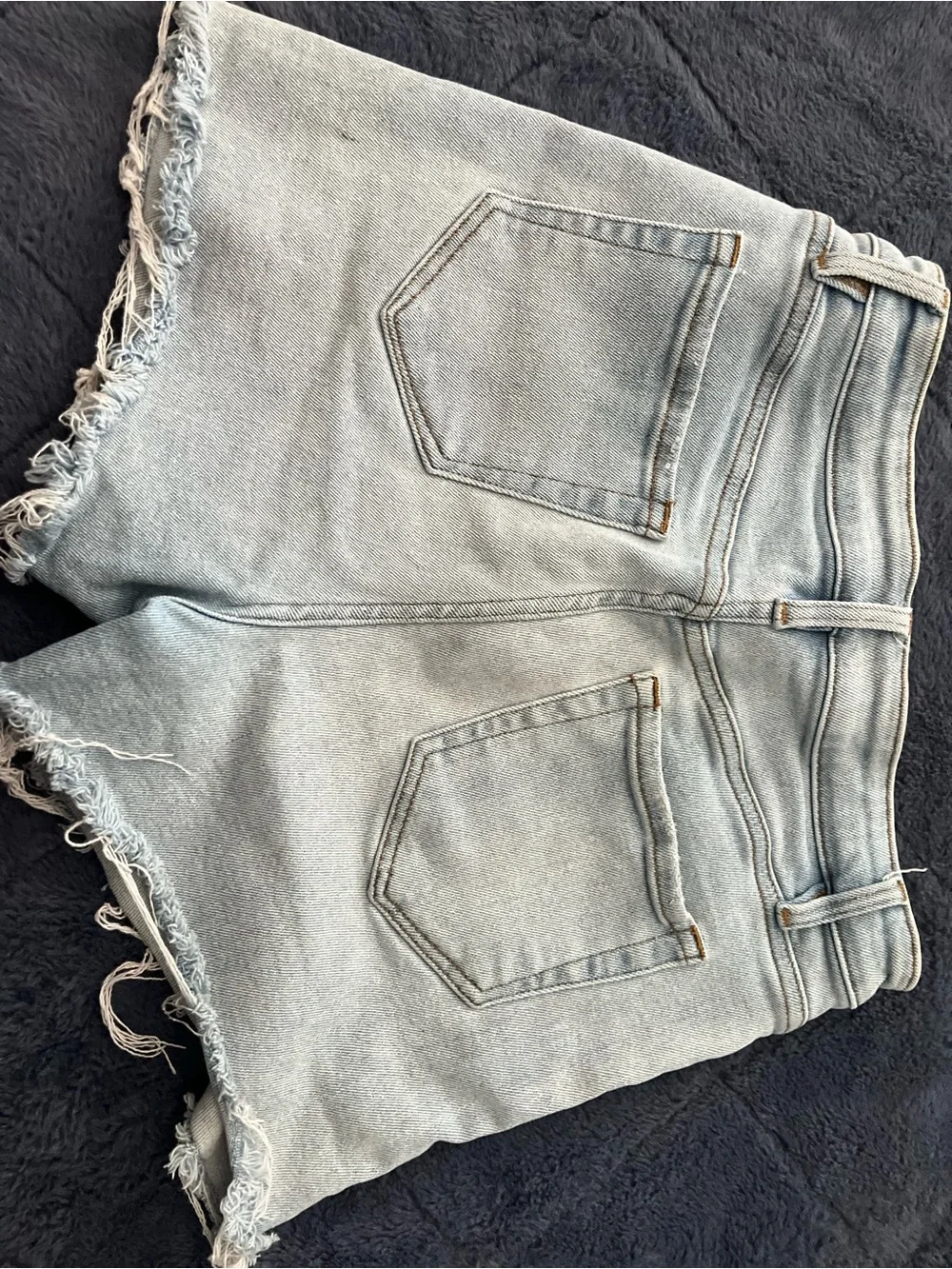 YMI Light Blue Distressed Denim Shorts with Frayed Hem